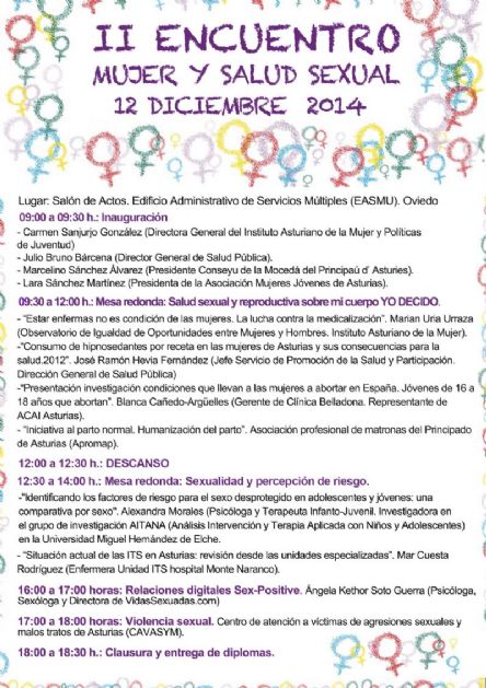 `Programa` II Encuentro mujer y salud sexual