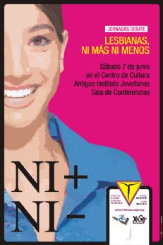 folleto jornadas Lesbianas, ni + ni  -