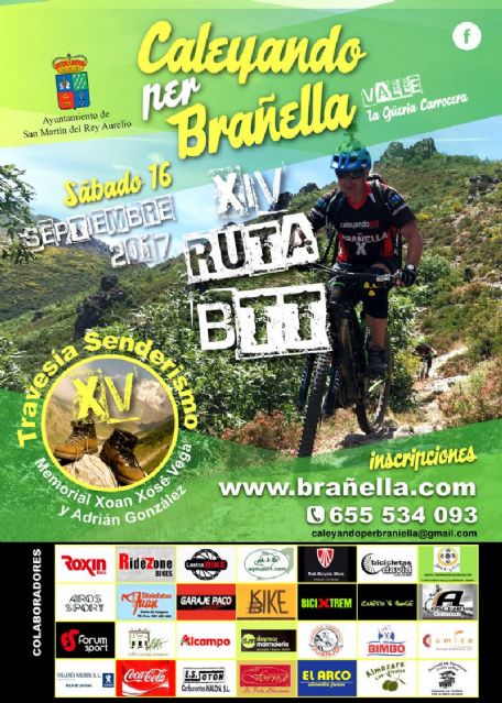 Cartel Ruta BTT y Senderismu Caleyando per Braella 2017