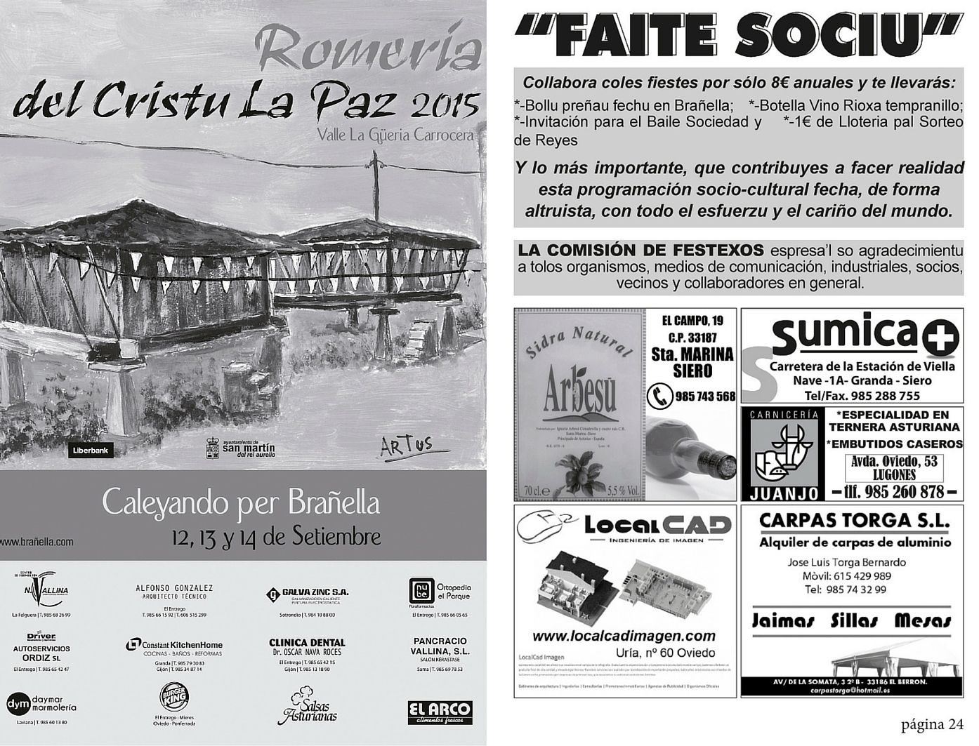 diptico programacion Braella 2014 Portada y Contraportada