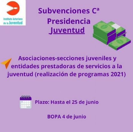 CONVOCATORIA SUBVENCIONES IAJ DIVERSOS PROGRAMAS