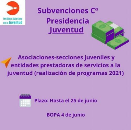 CONVOCATORIA SUBVENCIONES IAJ DIVERSOS PROGRAMAS