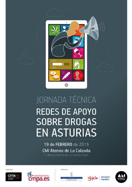 cartel `Jornada Técnica Redes de Apoyo sobre Drogas de Asturias`